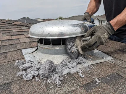 Cleaning Dryer Vent On Roof in Waxhaw