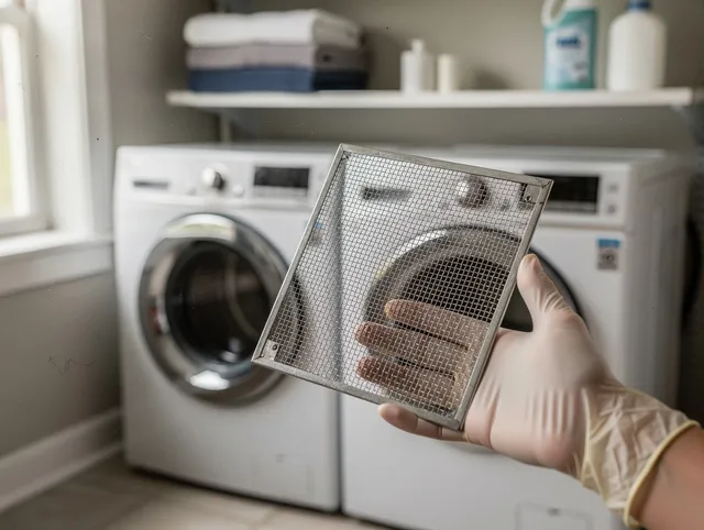 Waxhaw Dryer Vent Cleaning specialist performing detailed lint trap cleaning service in Waxhaw